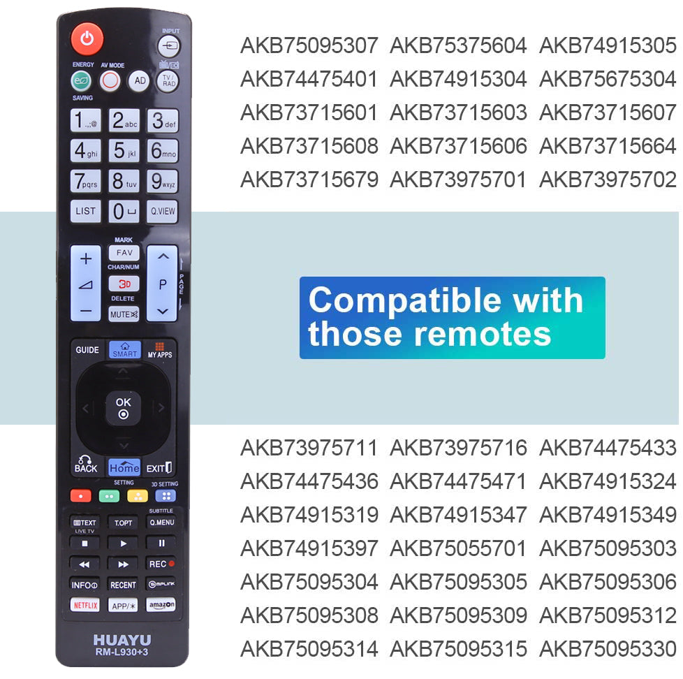 HUAYA RM-L930+3 LG Remote control for LCD/LED/HD & 3D