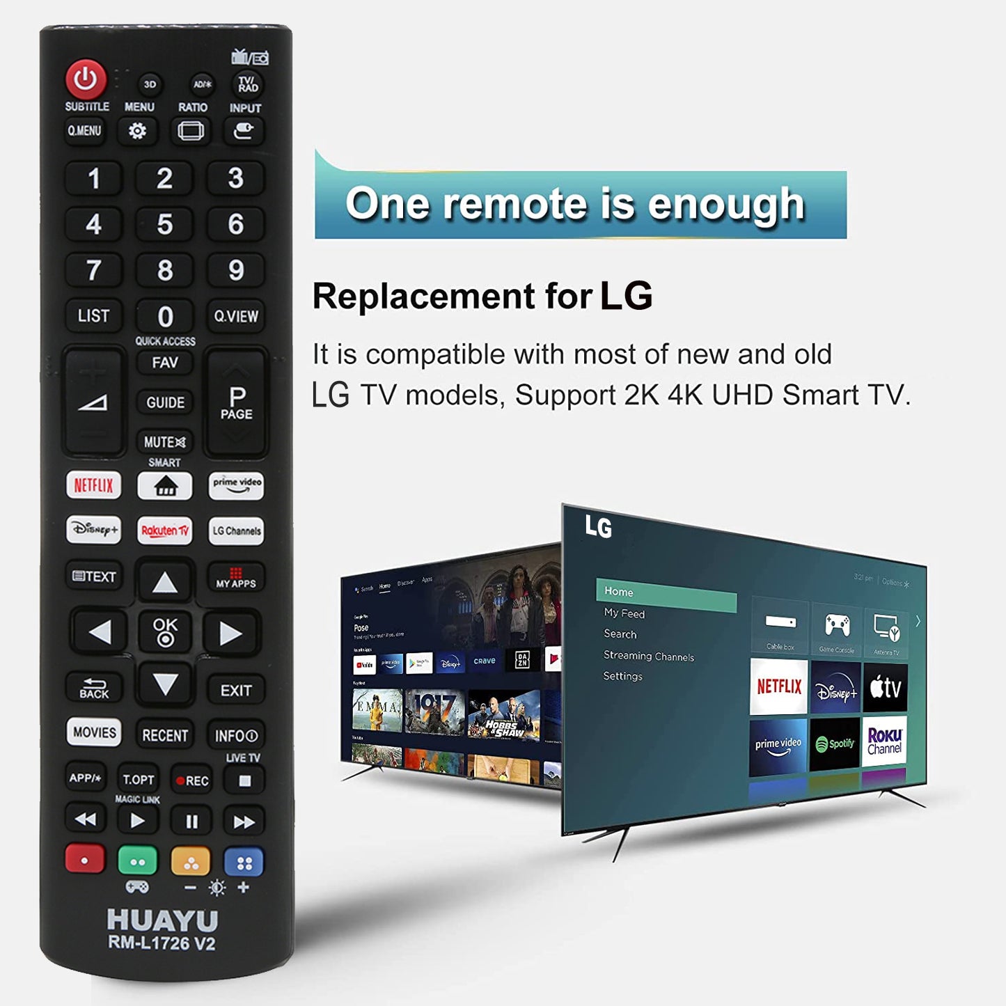 HUAYU RM-L1726 V2 LG IR Smart TV remote control