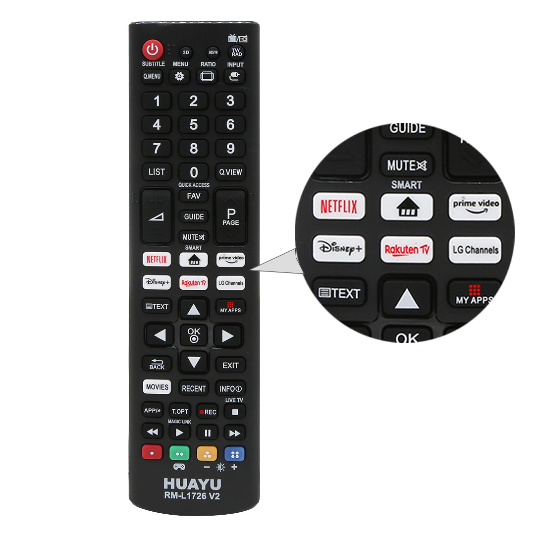 HUAYU RM-L1726 V2 LG IR Smart TV remote control
