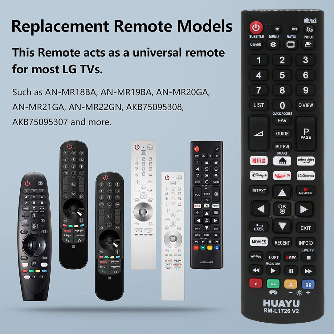 HUAYU RM-L1726 V2 LG IR Smart TV remote control
