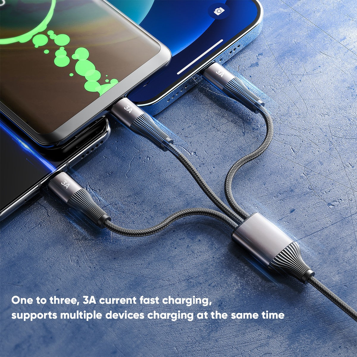 VIDVIE CB4039 3A Fast Charging 3 in 1 Multi USB Charging Cable