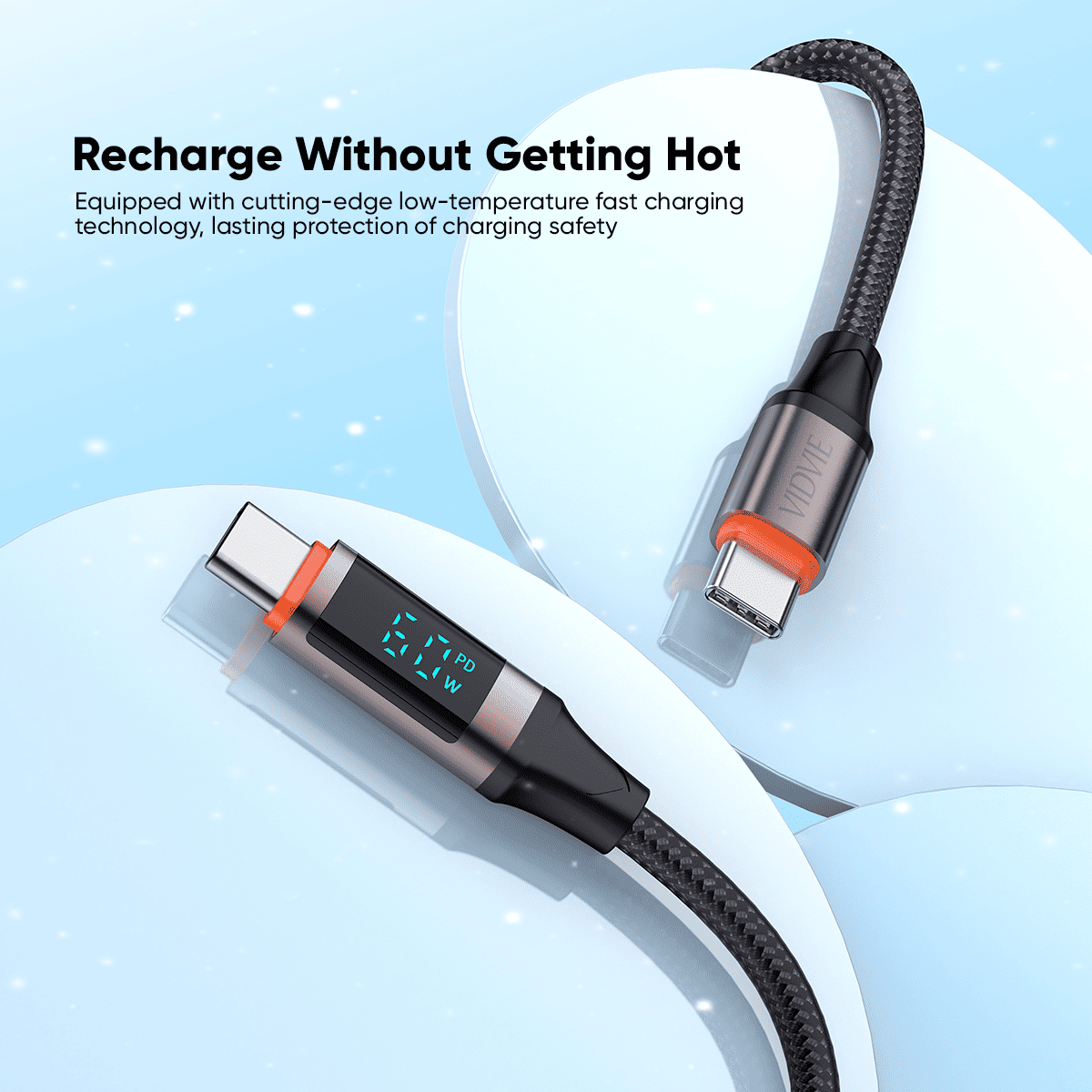 VIDVIE CB4036C&C 60W Type-C to Type-C Data Cable -1.2m