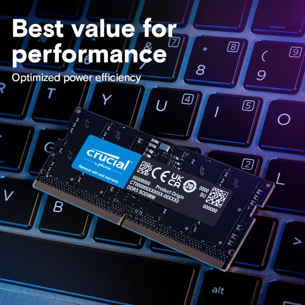 Crucial 16GB 4800MHz DDR5 SODIMM Notebook Memory