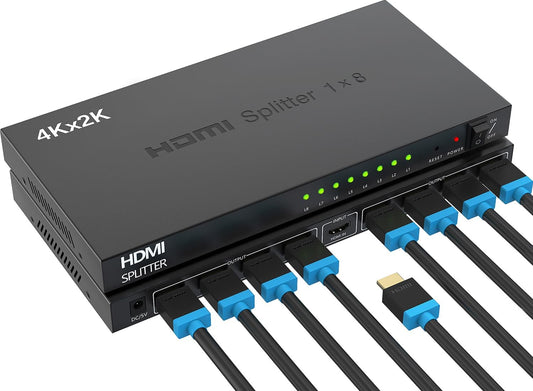 1x8 HDMI Splitter 1 in 8 Out 4K@30Hz