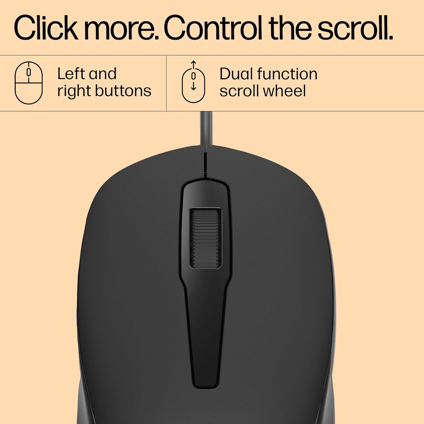 HP 150 Wired Optical Mouse Black