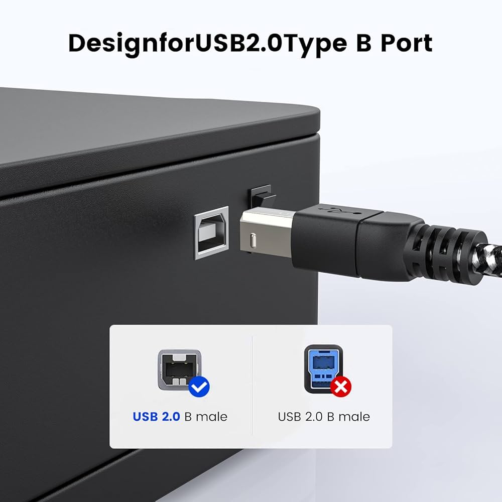 Pollen USB 2.0 Male to USB-B Male Printer Cable,