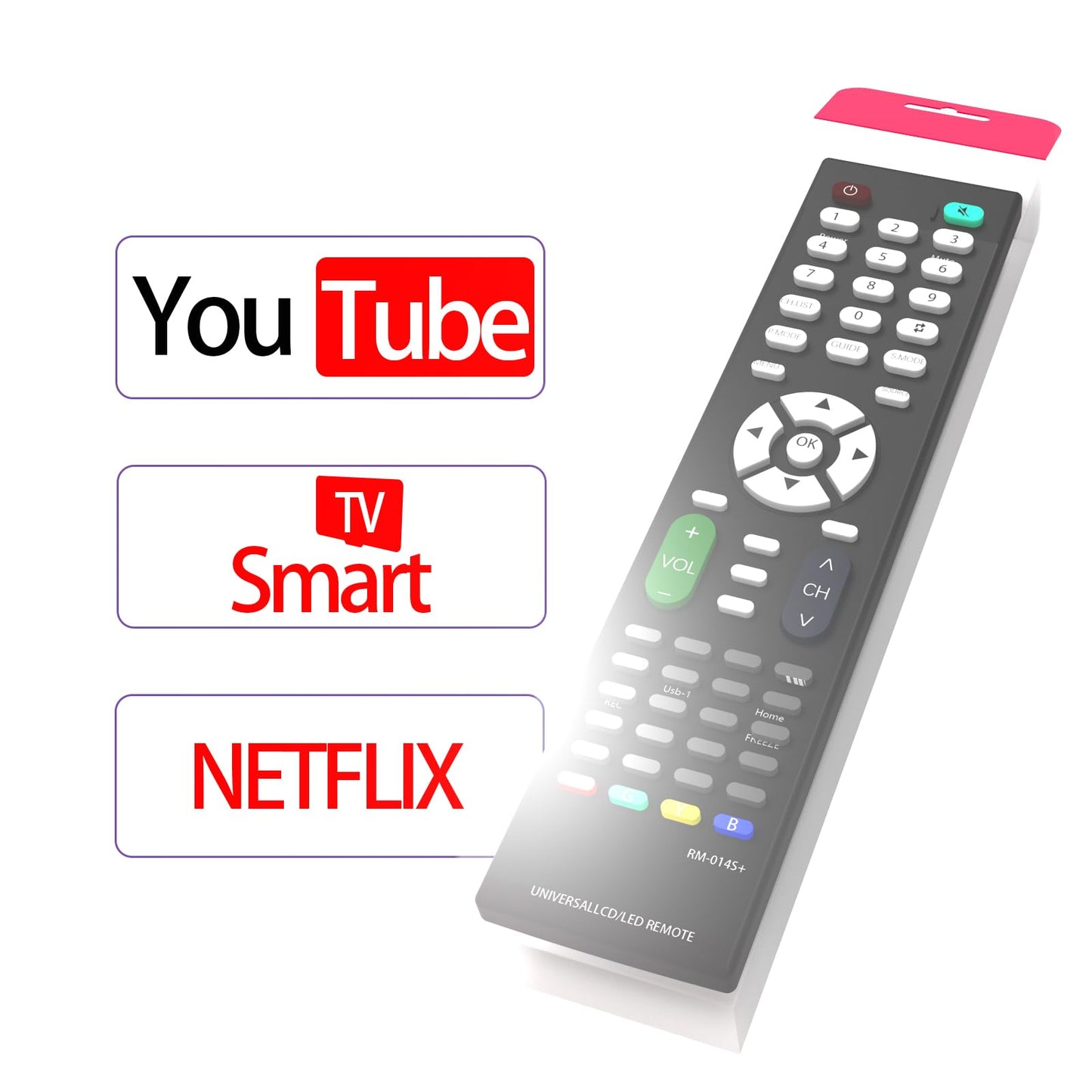RM-014s+Universal Smart TV Replacement Remote LED LCD TV