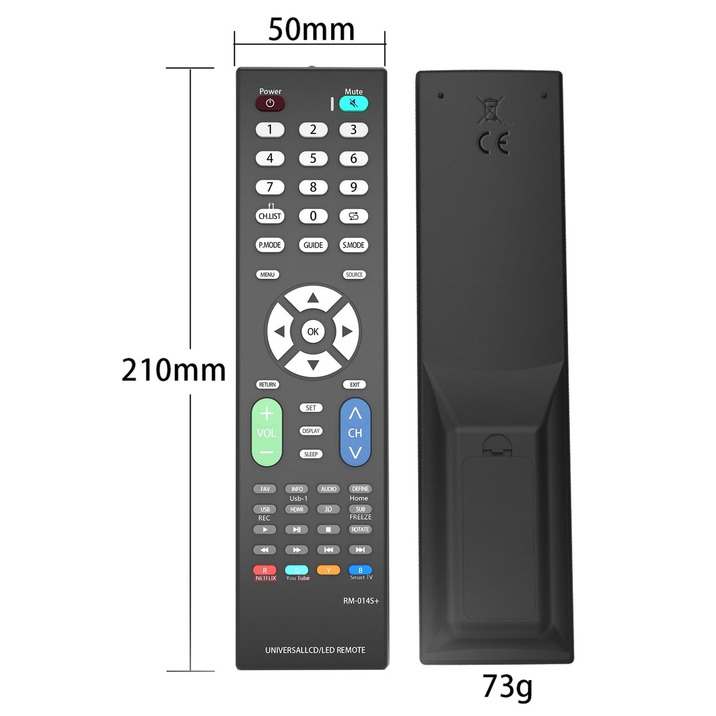 RM-014s+Universal Smart TV Replacement Remote LED LCD TV