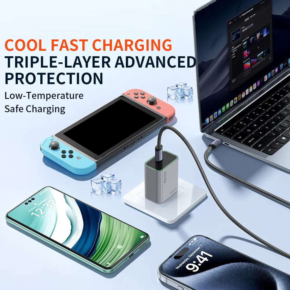 TRANYOO CC4 2m PD 100W Braided Fast Charging Cable for Phone & Laptop