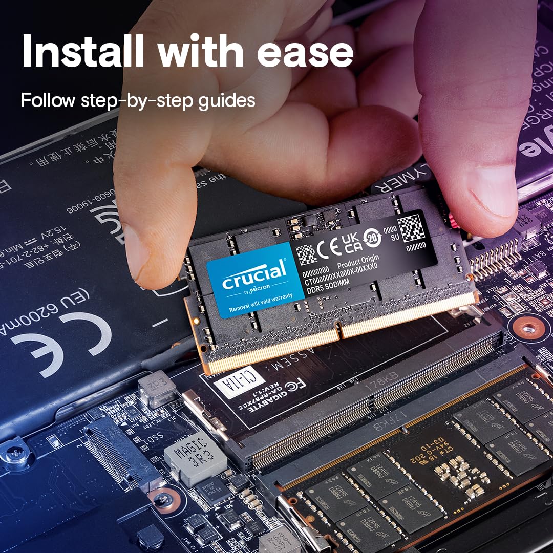 Crucial 8GB 4800MHz DDR5 SODIMM Notebook Memory