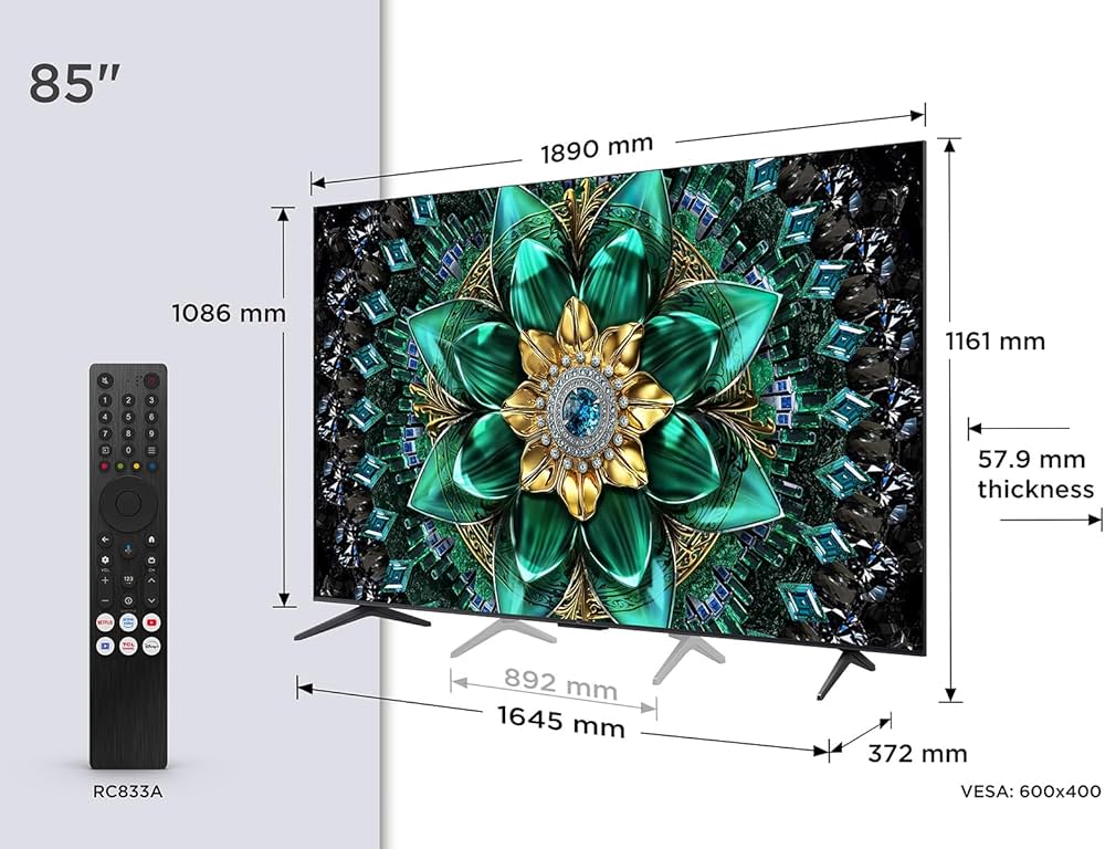 TCL 85 Inch QD Mini LED 4K Google TV