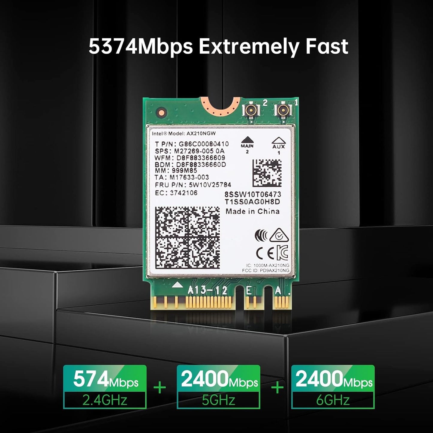 Intel AX210 M.2 Tri-Band Wifi Card Module with Bluetooth