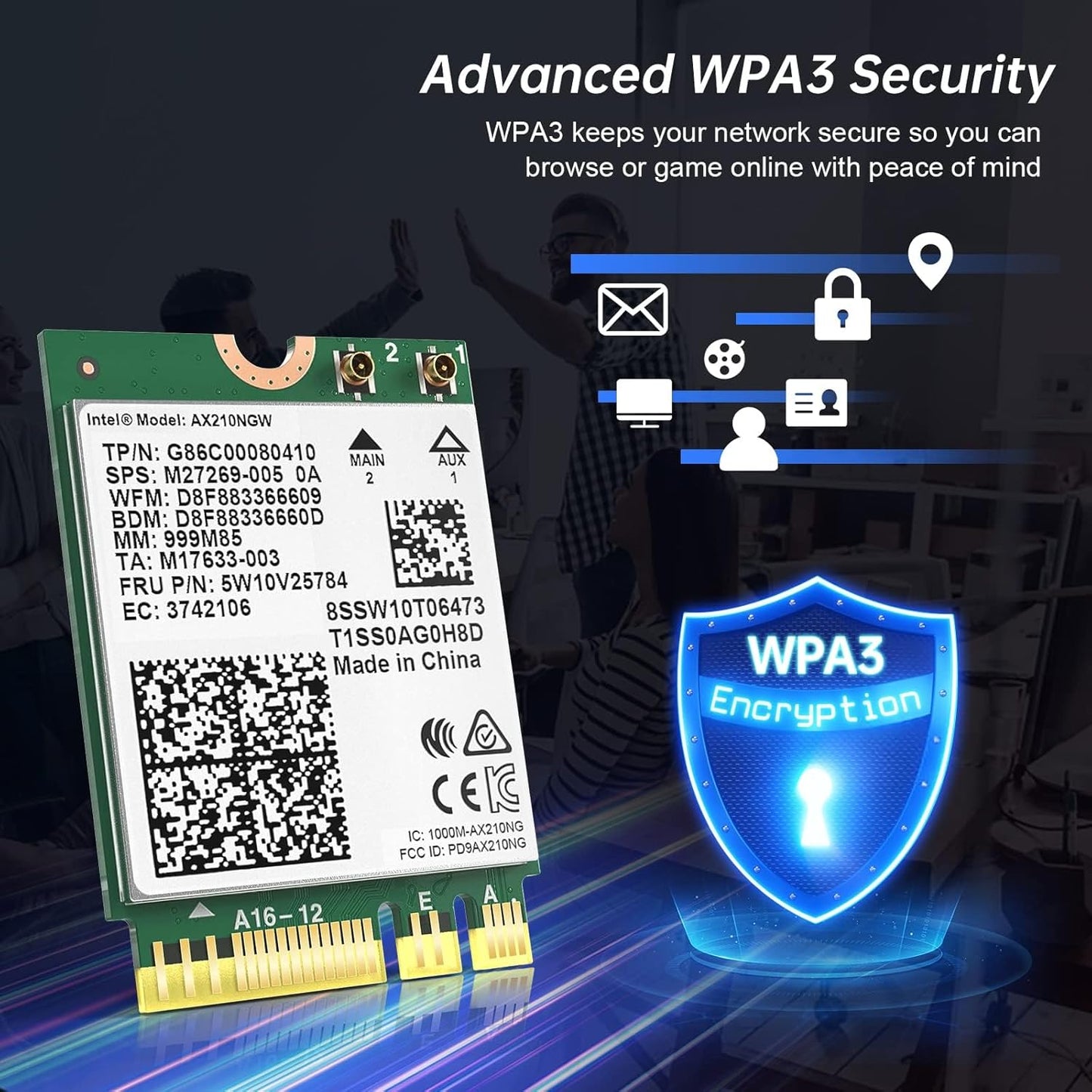 Intel AX210 M.2 Tri-Band Wifi Card Module with Bluetooth