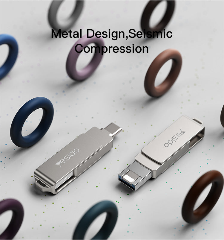 Yesido FL12 16 USB Flash Drive 3 in 1 (Type-C - Lightning & USB