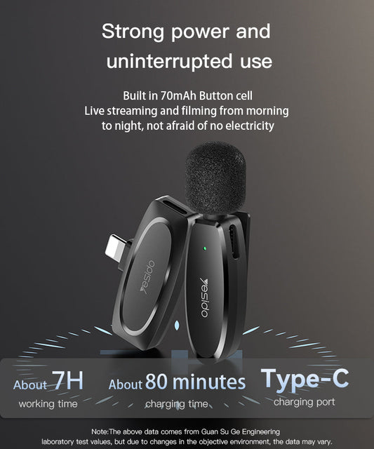 Yesido KR13 Type-C 2 Wireless MEMS Microphone