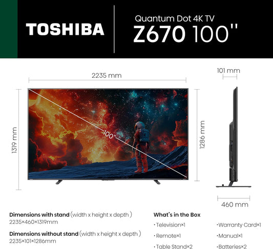 Toshiba 100 inch tv Z670N Series QLED Smart LED TV