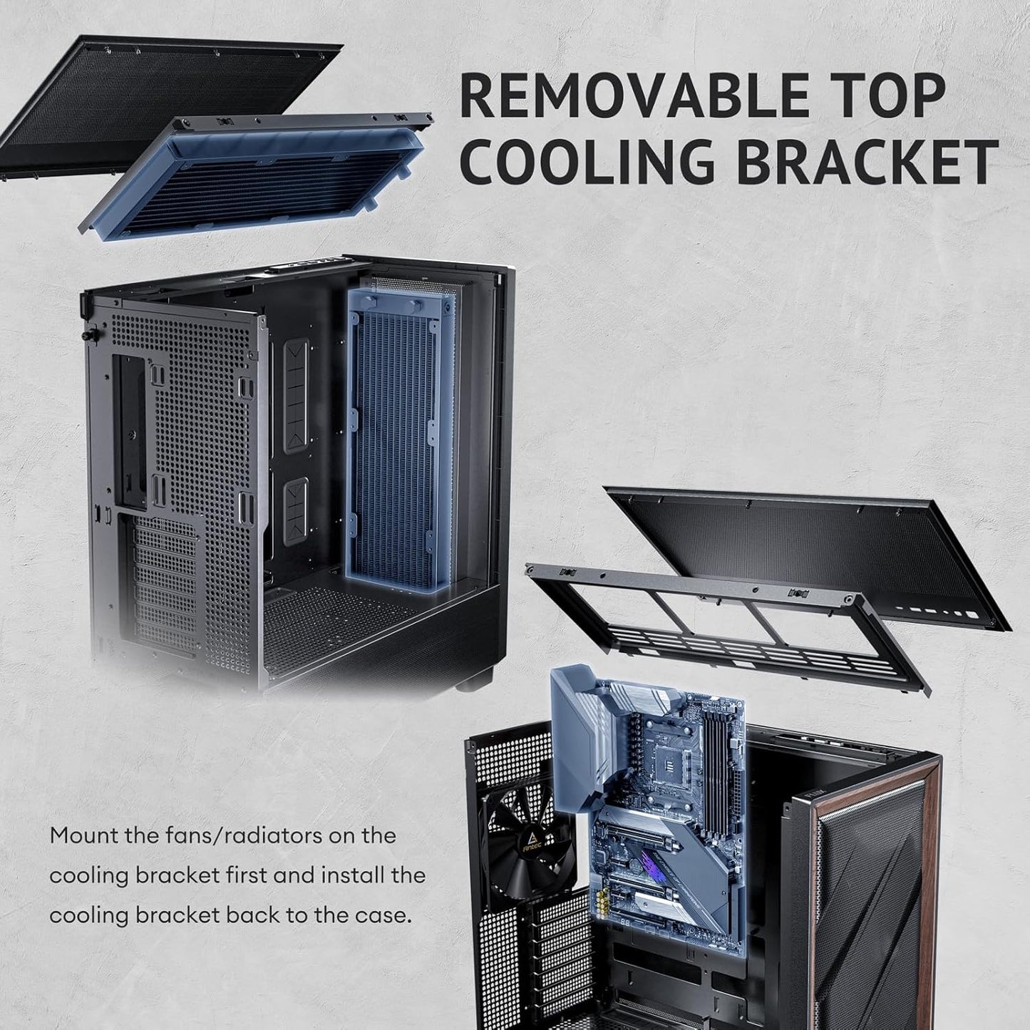Antec FLUX ATX WOOD Mid Tower Gaming Chassis – Black