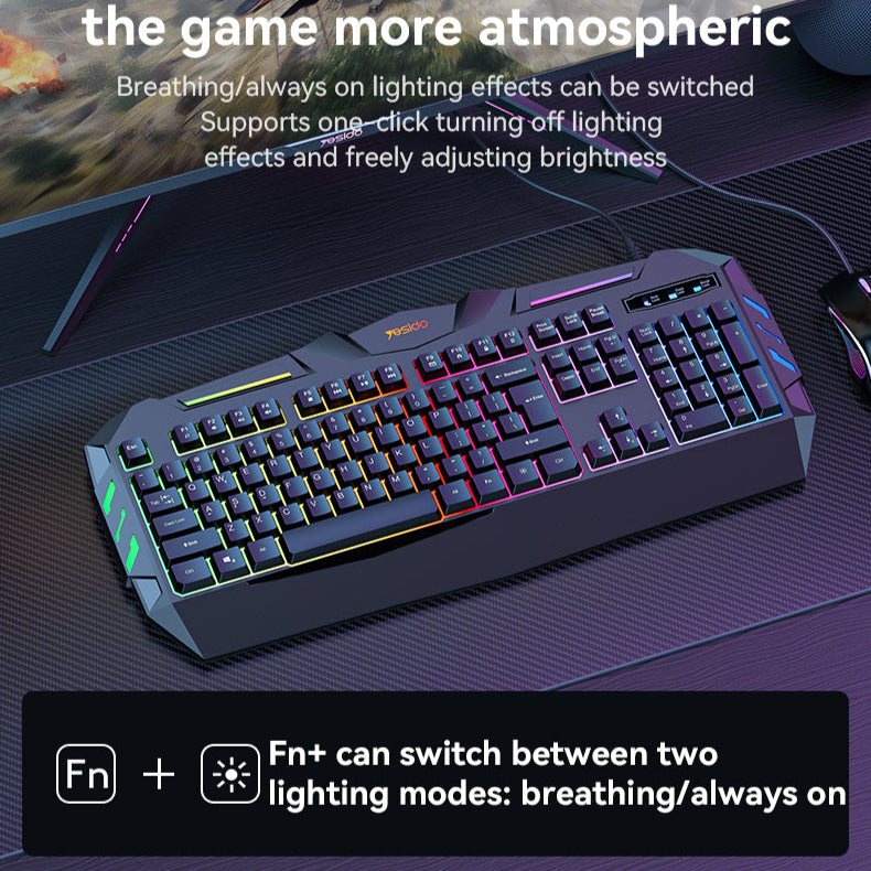 Yesido KB21 Premium USB Wired Gaming Keyboard With RGB Backlight