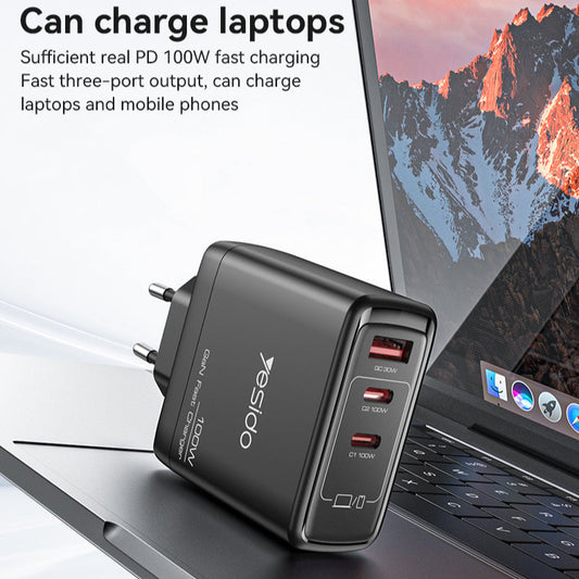 Yesido YC142 100W GaN Fast Charger for Laptops and Smartphones