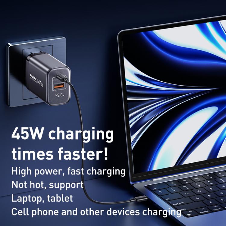 Remax U2 45W GaN Charger Digital Display Fast Charging Adapter