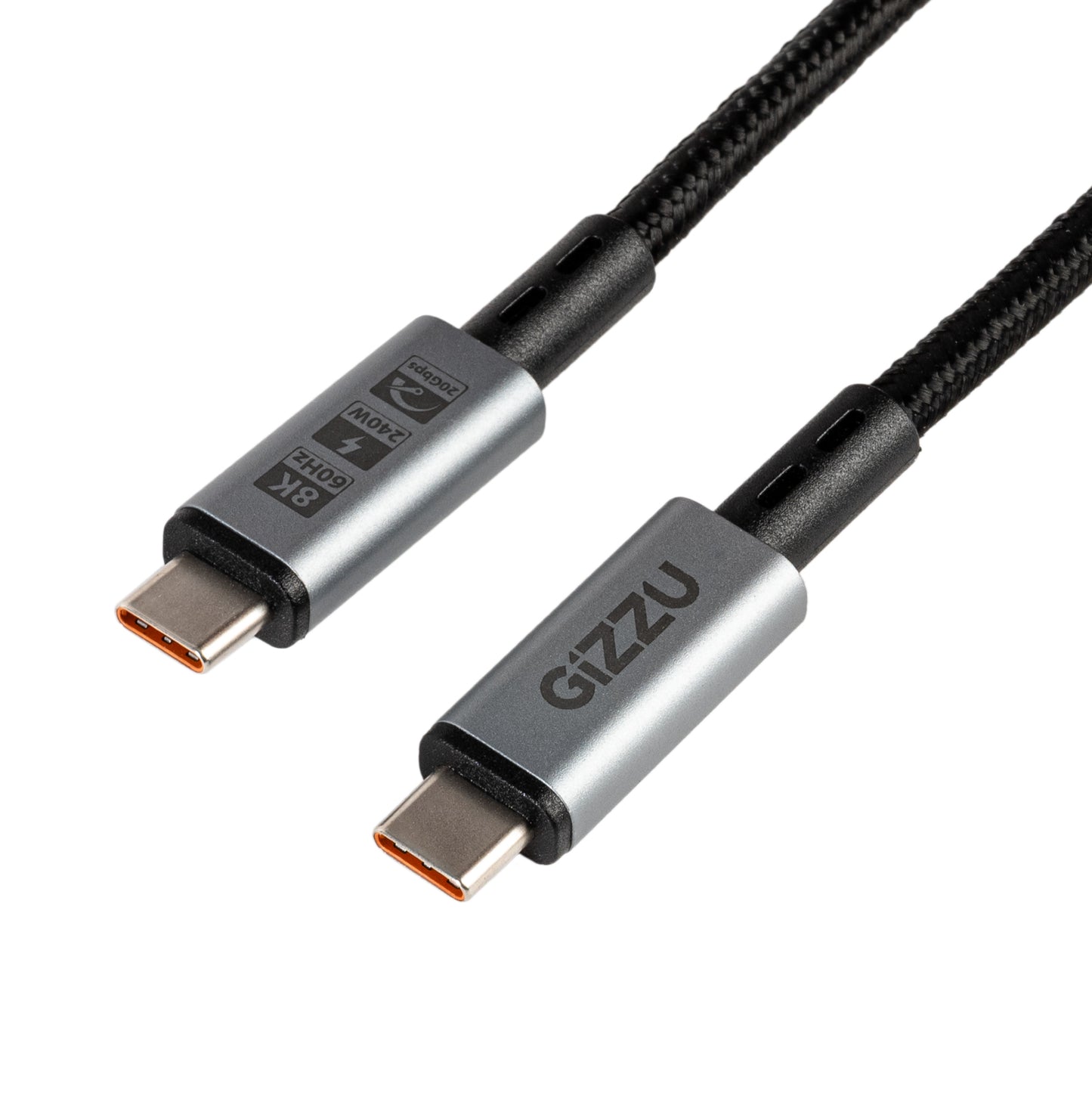 GIZZU 240W 8K@60Hz Type-C to Type- C (Data, Video and Charge) Cable - 2m