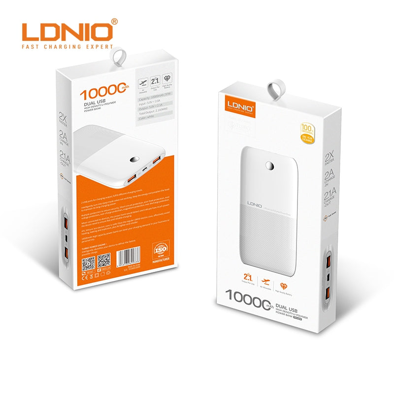 Ldnio PR1009 High Quality Power Bank 10000mAh 37W Dual USB Port