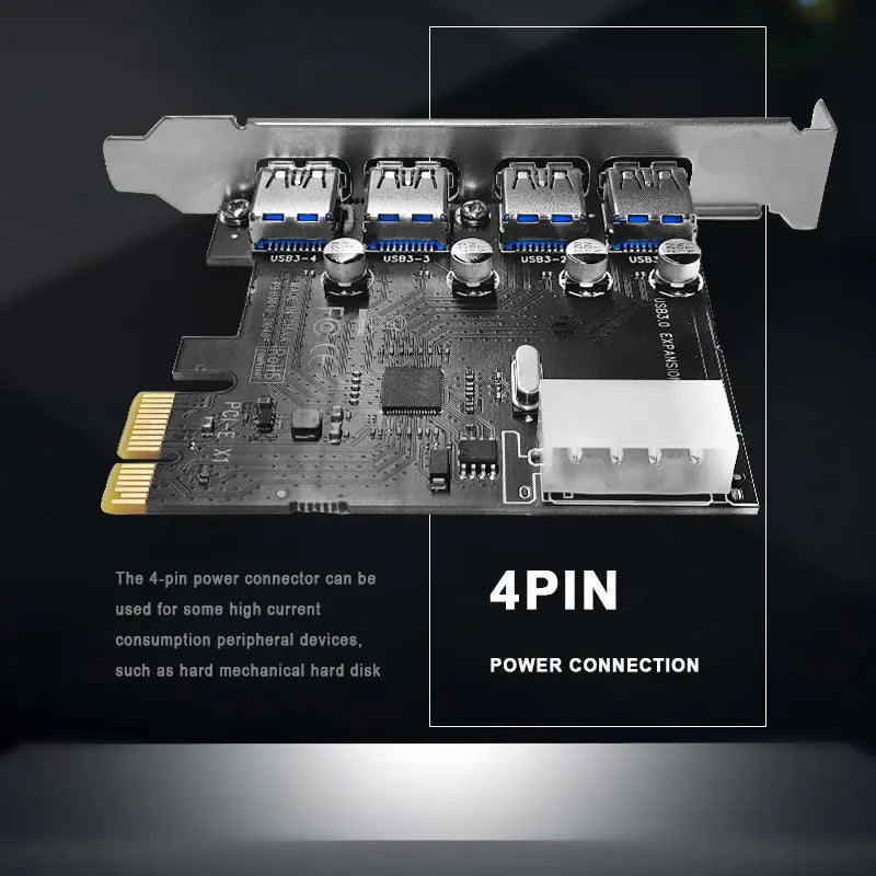 4 Port USB 3.0 PCI-e Expansion Card