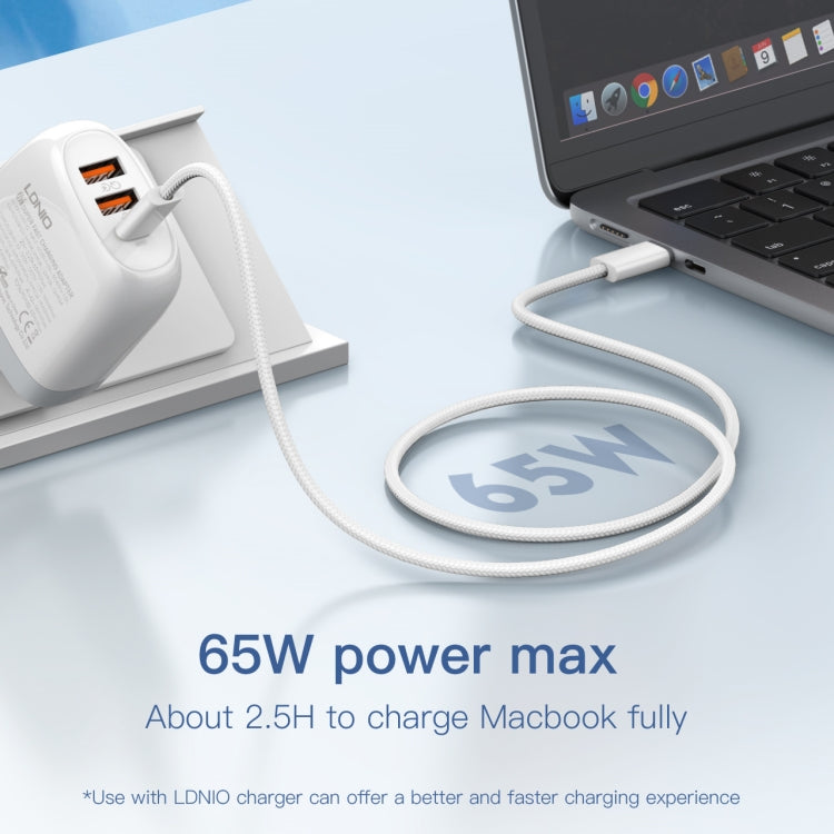 LDNIO-LC902c Fast Charging Cable 65Watt Type C to Type C - 2M
