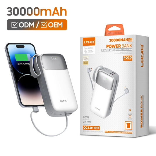 LDNIO PQ30 30000mah 22.5W Fast Charging Power Bank