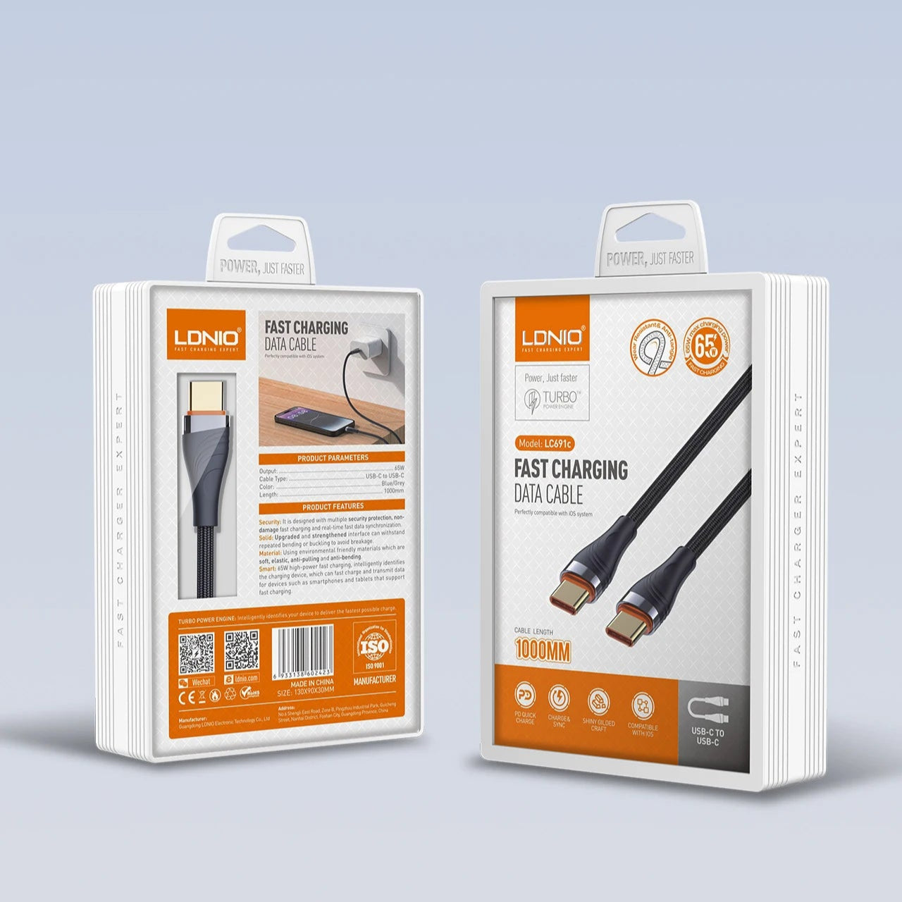 LDNIO LC692C PD65W Type-C to Type-C Cable