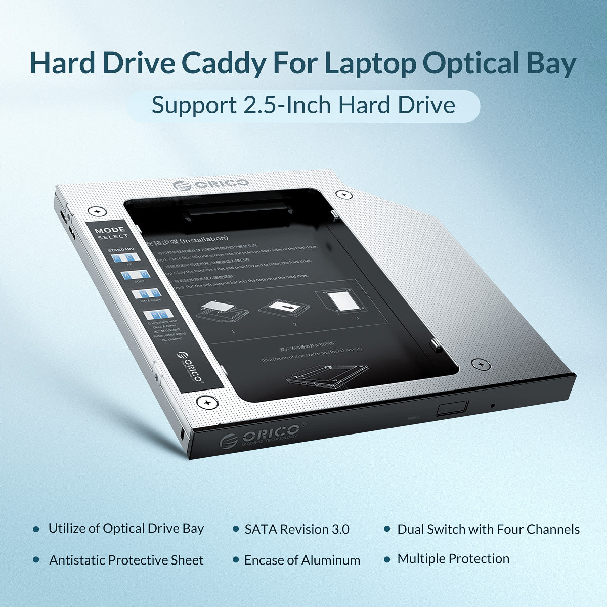 ORICO 7mm & 9.5mm Optical to 2.5 Drive Caddy