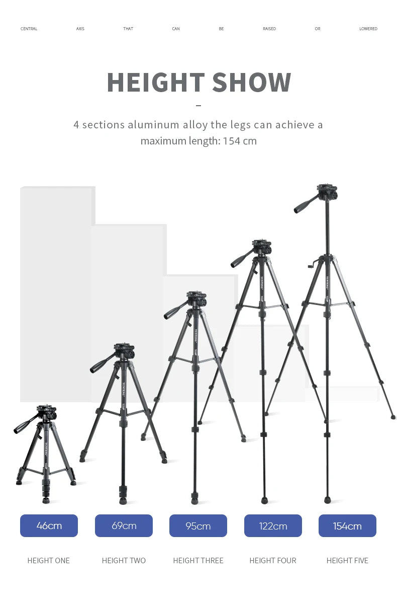 Yunteng VCT-668 Pro Camera Tripod with Damping Head Fluid Pan for SLR/DSLR