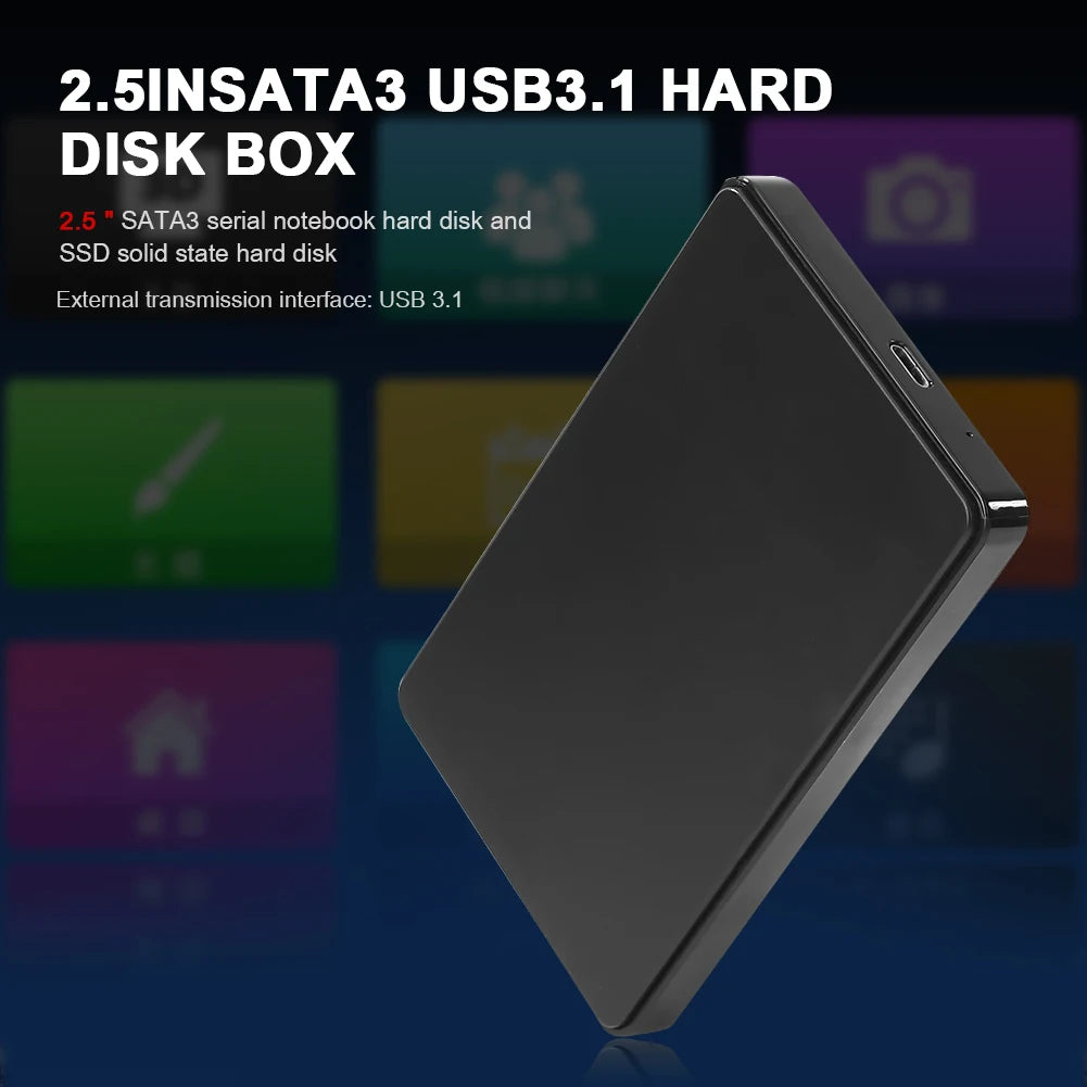 Pollen-Tech 2.5'' Hard Drive (HDD/SSD) Enclosure - Black