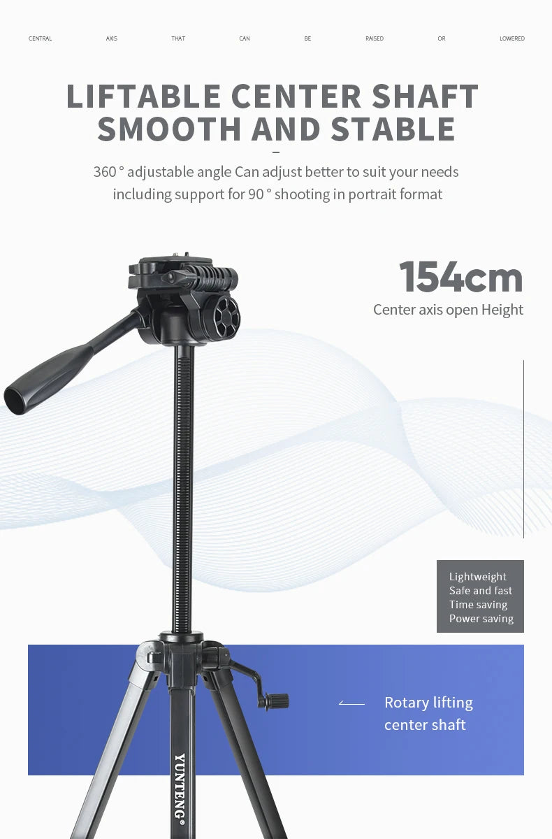 Yunteng VCT-668 Pro Camera Tripod with Damping Head Fluid Pan for SLR/DSLR