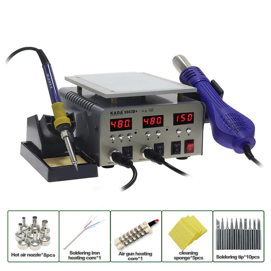 KADA 9803D 3-in-1 Screen Separator, Hot Air Station, and Soldering Iron Station