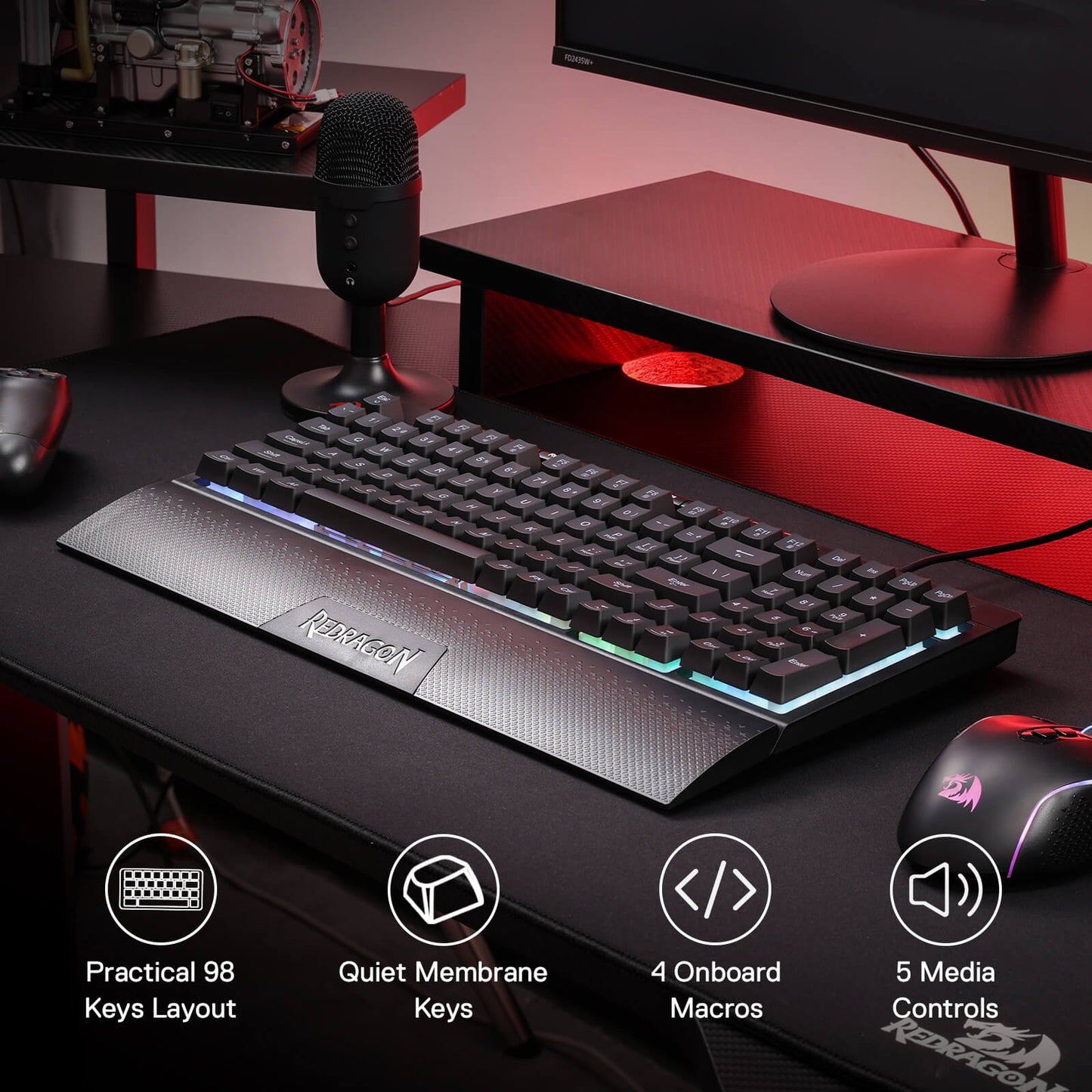 Redragon K512 SHIVA RGB Membrane Gaming Keyboard