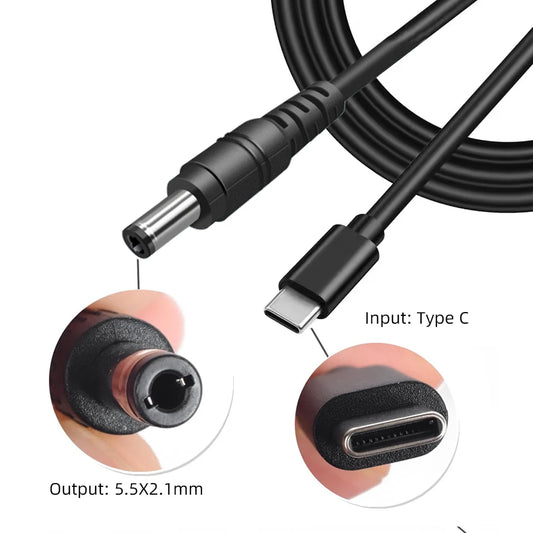 65W USB C to DC Charging Cable DC Jack 5.5 x 2.1 mm for Acer Laptops