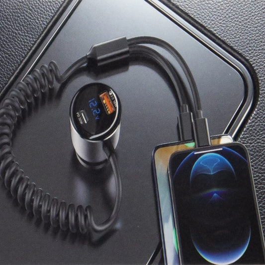 Yesido Y58 60W Fast Charging Car Charger | Built-in Type-C And Lightning