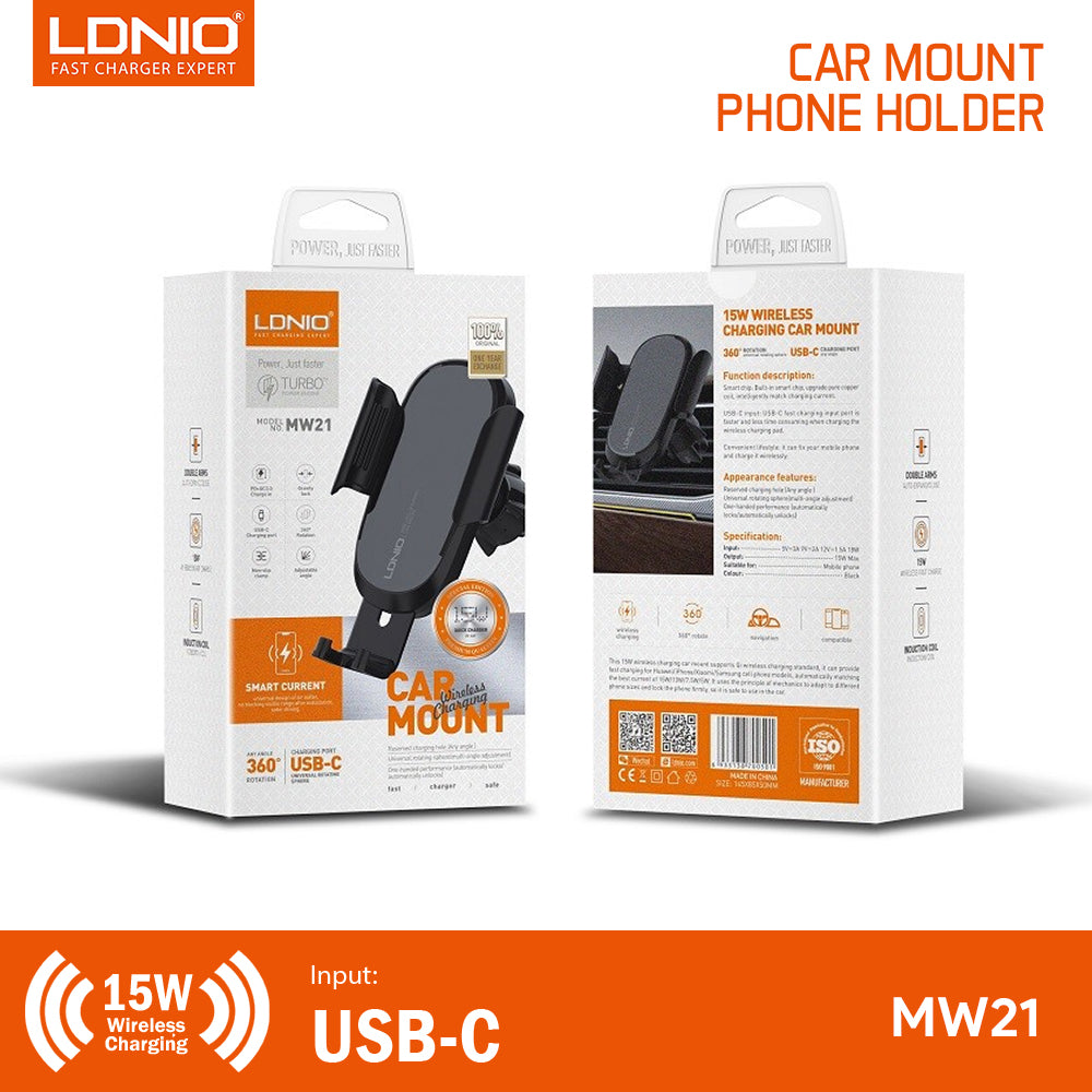 LDNIO MW21-1 Car Wireless Phone Charger & Holder