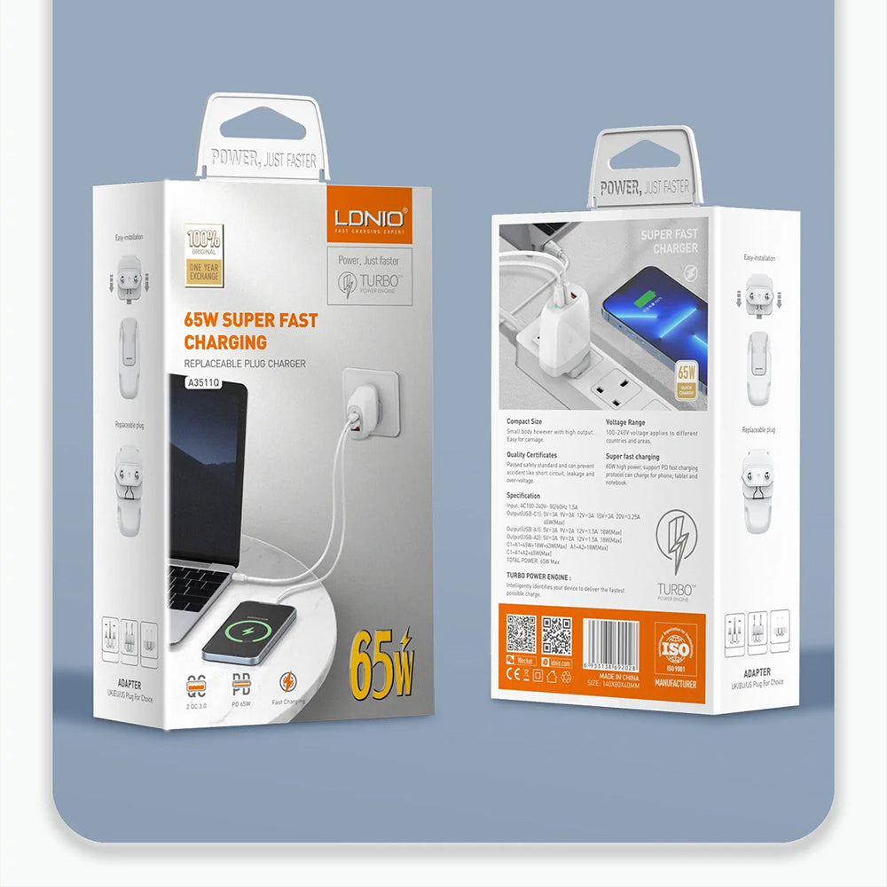 LDNIO A3511Q - 65W GaN Super Fast Charger