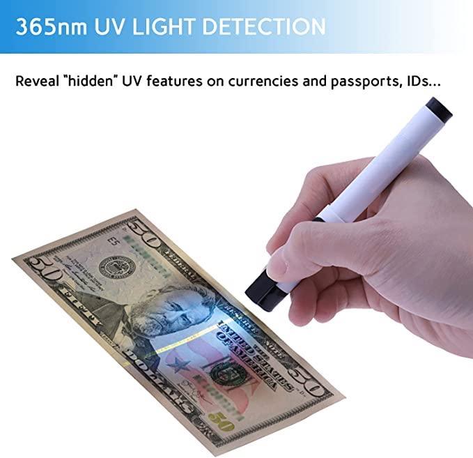 Counterfeit Detector Pen with UV light - 3 pack