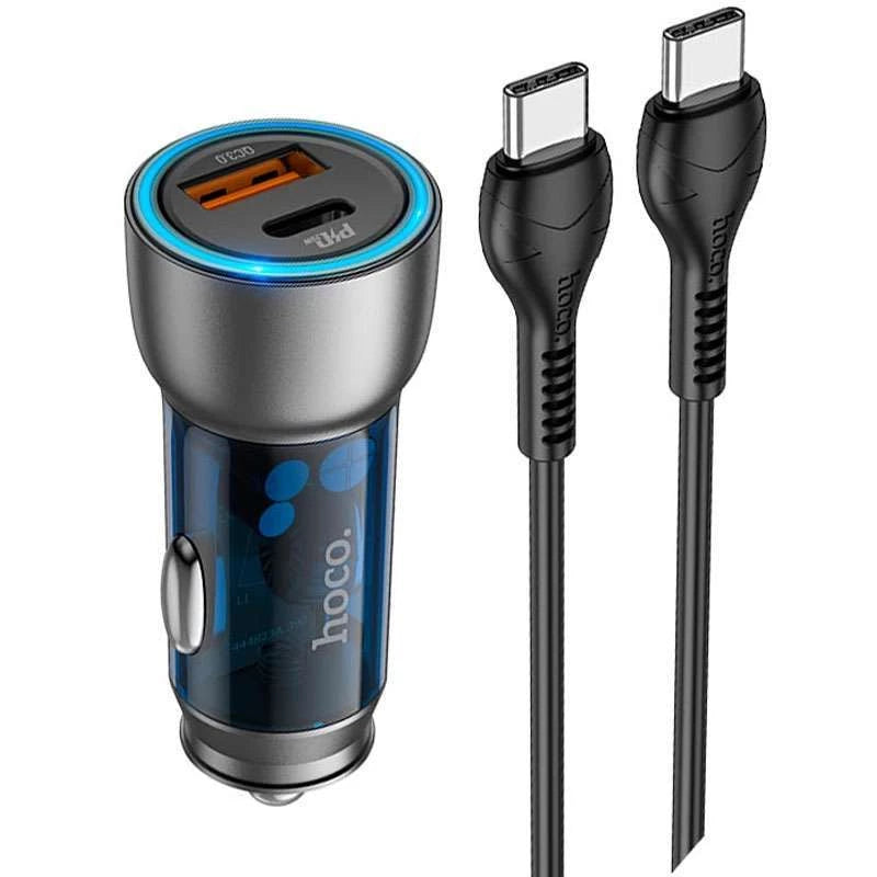 Hoco NZ8 43W dual port PD25W+QC3.0 car charger (Blue)