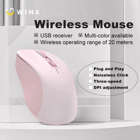 WINX CLICK Easy 1600DPI 2.4GHz Wireless Mouse – Pink