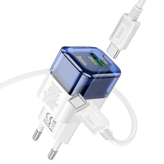 HOCO-C131A-Fast Charger 30Watt With Dual Port USB+ Type C