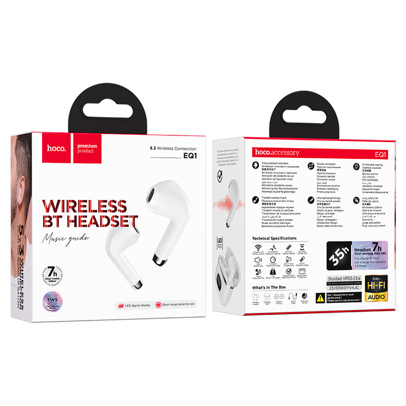 HOCO EQ1 Wireless Earbuds with Charging Case