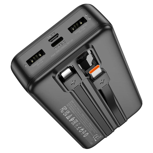 Hoco J118A Fast Charging Power Bank 20000 mAh With Build in Cables