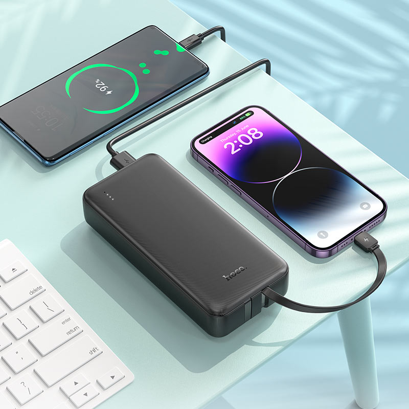 Hoco J118A Fast Charging Power Bank 20000 mAh With Build in Cables