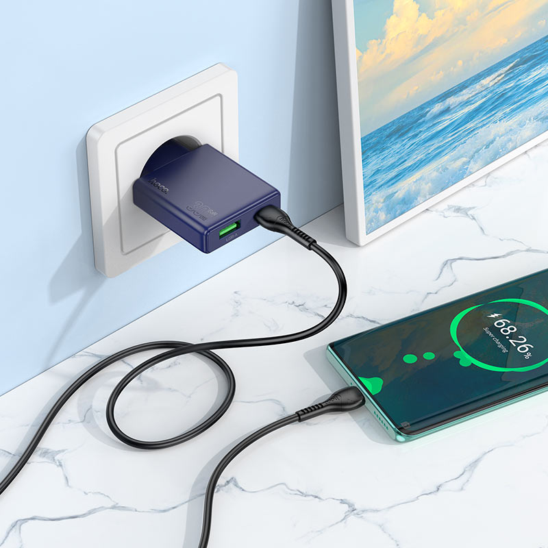 HOCO N45 Dual Port Wall Charger Set PD30W + QC3.0 Cable Set Type C to Type C