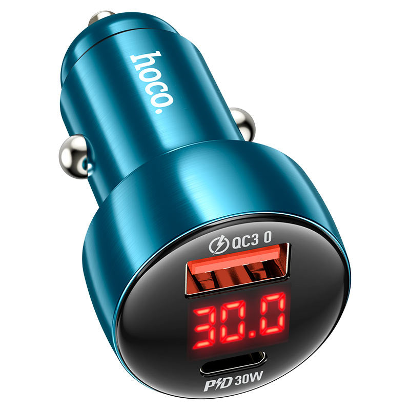 Hoco's Z50 48W Car Charger with Real-Time Voltage Display for safety!