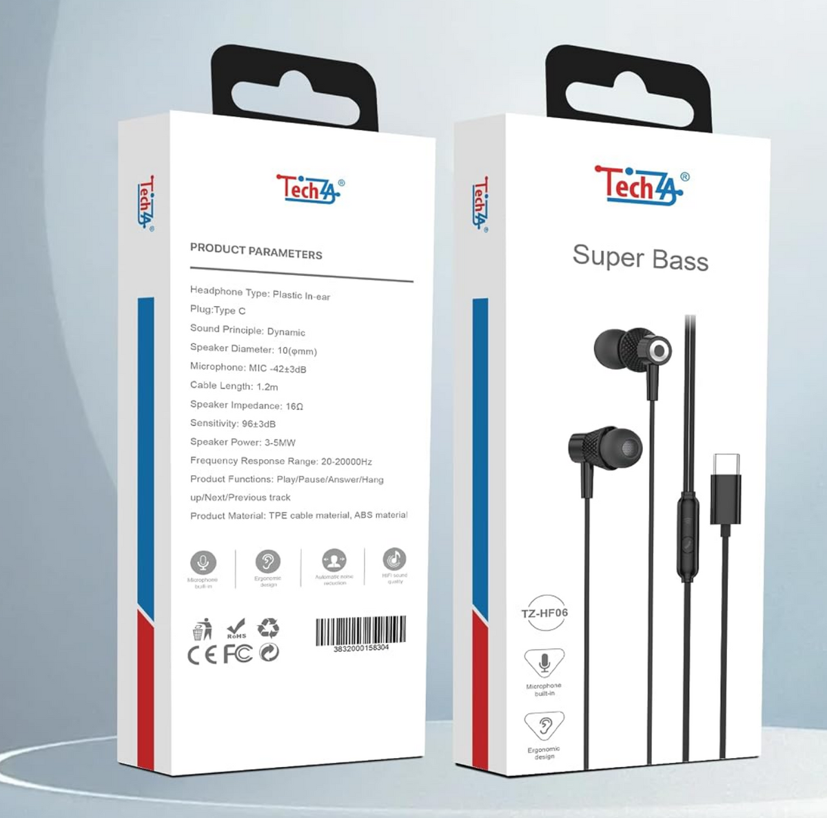 TechZA TZ-HF06 Type-C Wired In-Ear Earphones